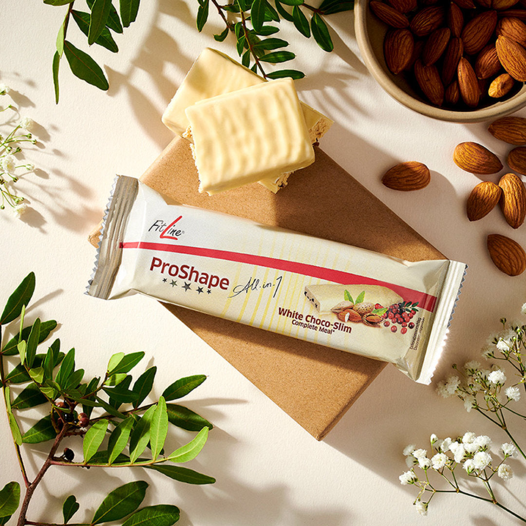 ProShape2go White Choco Slim
Din läckra måltidsersättningsbar på språng med en intensiv chokladsmak.