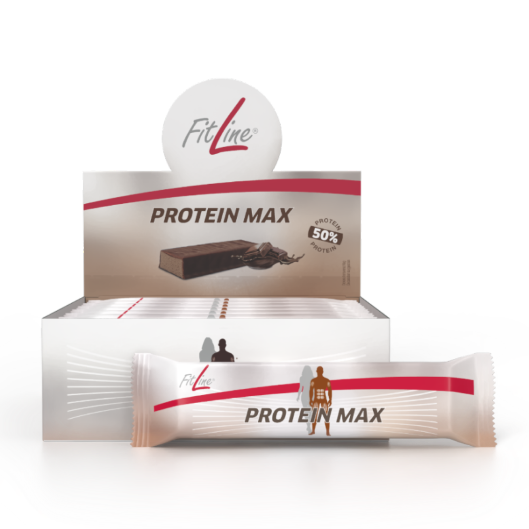 Protein Max
FitLine Protein Max är en exklusiv proteinbar med 25 g (50%) protein. Ett smakfullt protein-snack för alla, särskilt för de som är aktiva inom sport.
